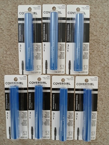 Lot of 7 Covergirl Professional 3 in 1 Mascara #200 VERY BLACK Straight Brush - Picture 1 of 2