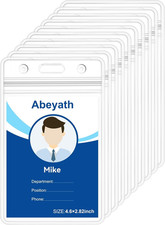 50Pack Extra Thick ID Card Name Badge Holder Heavy Duty Waterproof Clear Plas...