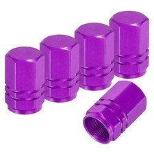 5Pcs Tire Valve Stem Caps Aluminum Alloy Tire Air Caps, Purple