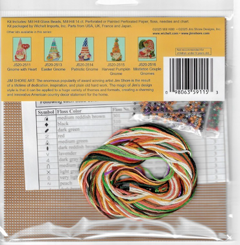 Leprechaun with Stein Gnome Jim Shore Beads Mill Hill Cross Stitch Kit - Picture 2 of 2