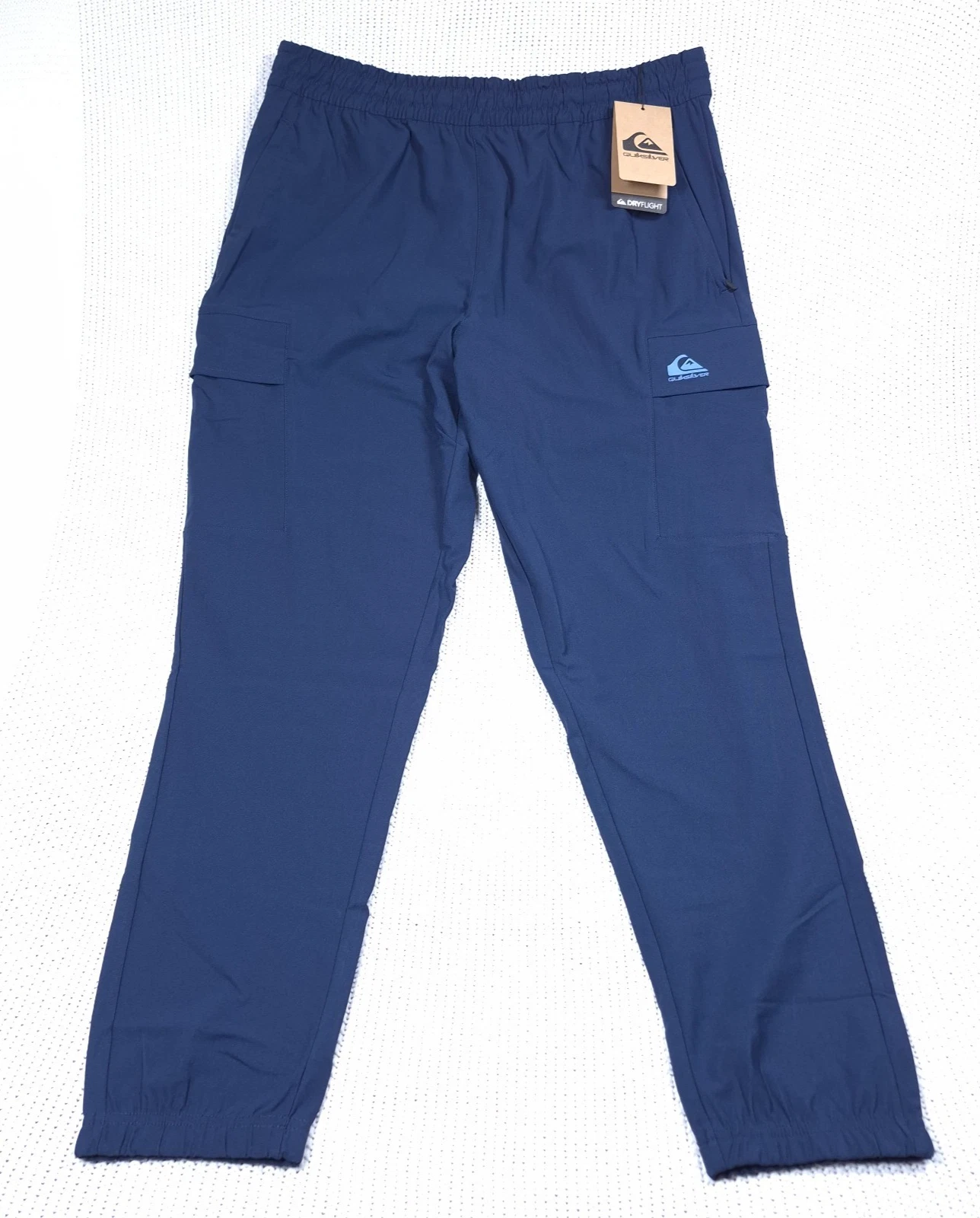 Quiksilver Cargo Joggers Pants Men’s Large Dress Blue Stretch Wicking Breathable