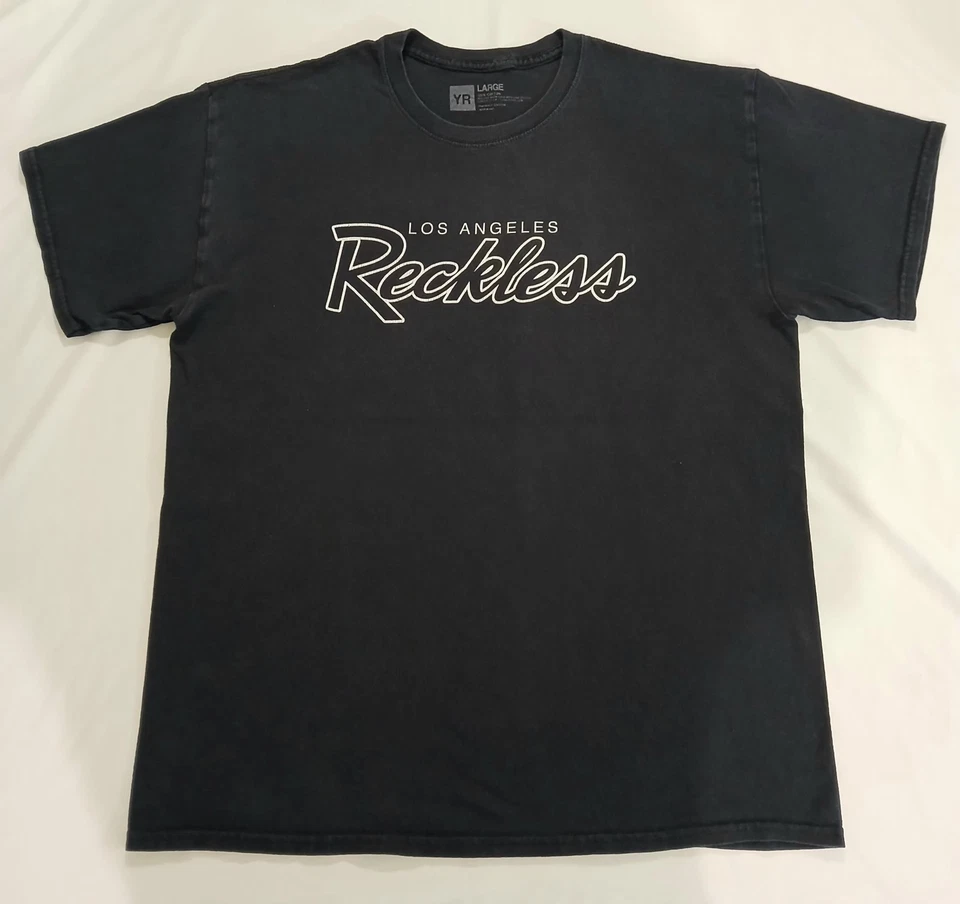 Camiseta Young & Reckless Grande Para Hombre Negra Desteñida Los Ángeles California Foto 2 de 4