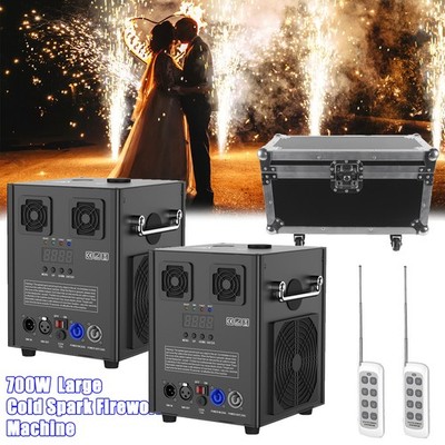 2x 700W Cold Spark Firework Machine Stage Effect Wedding DJ DMX Club Flight Case