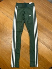 Adidas 3 Stripes Tight Fit Leggings Full Length 2XS ‘Green/White’