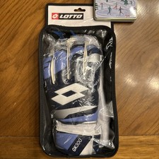 Lotto GK300 Goalkeeper Gloves Size 8 9 or 10 Soccer Goalie Gloves White Blue 70
