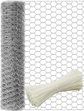 TOYPOPOR Chicken Wire 16'' X 396''(40Cm X 10M), Outdoor Anti-Rust Hexagonal Galv