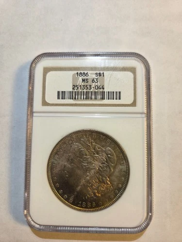 1886 Morgan Silver Dollar NGC MS63 toned *combine shipping* certified 3