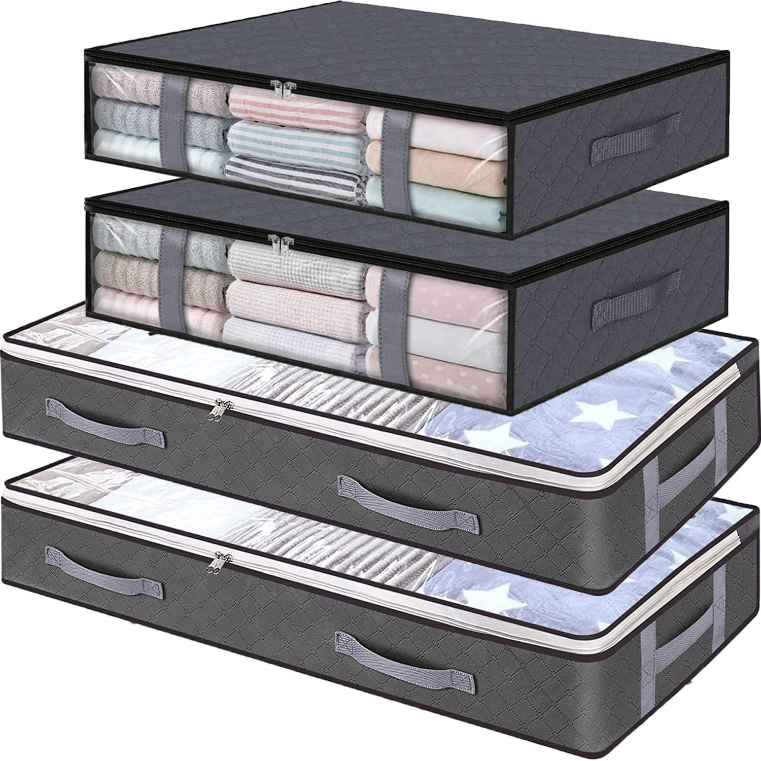 Under Bed Storage Containers 4pack Large Capacity Underbed Storage Bags Organize-image
