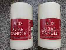 2 Price's Pillar Altar Candles 15cm x 8cm. Up to 75 Hour Burn Time. New/sealed