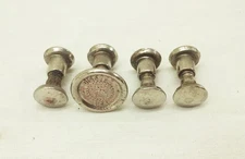 Vtg Disston USA hand saw handle steel metal medallion w/ screw nuts hardware