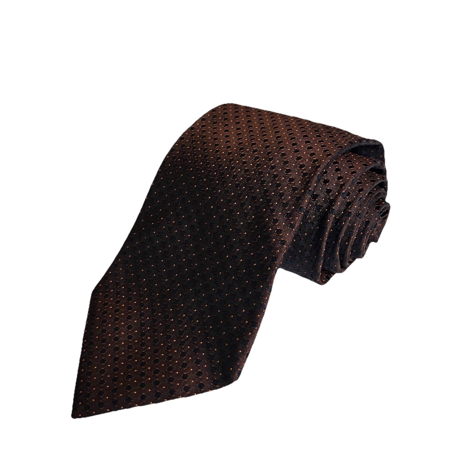 Banana Republic Tie Men's Silk Made In Italy Brown Bronze Micro Dot Geometric