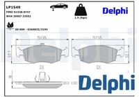Delphi LP1549 Bremsbelagsatz FüR Scheibenbremse Bremsbelagsatz FüR Fiat