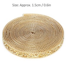 5 Yards Rhinestone Ribbon Crystal Mesh Roll Wrap Plastic Craft Decorations 1.5cm