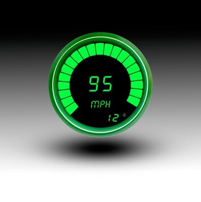 Intellitronix Green LED Memory Speedometer - Tachometer Gauge - Black / Black