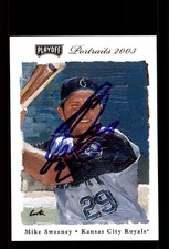 Signed Baseball Card Auto Mike Sweeney 2003 Playoff Portraits #66 Royals