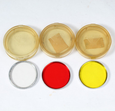 ARGUS 41MM THREE FILTER SET IN THE CASES CLEAN GLASS RED YELLOW SKYLIGHT
