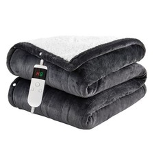 Electric Blanket Heated Throw, Soft Flannel Heating Blanket with 8 Hours Auto...
