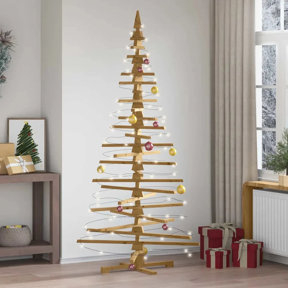 Wooden Christmas Tree, Wooden Christmas Trees, Albero Di Natale In Legno vidaXL - Immagine 4 di 4