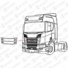 Griglia superiore in metallo Scania Serie R 2017 R500 Serie S 730 S580 Euro 6   