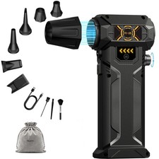 Compressed Air Duster, Stepless Speed Dial, Powerful Airflow, 130,000 RPM Rec...