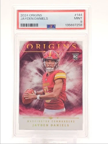 JAYDEN DANIELS 2024 ORIGINS ROOKIE FOOTBALL COMMANDERS RC PSA 9 Q2725