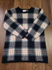 Vintage Paul Harris Design Sweater Women's L Plaid Mohair  Acrylic