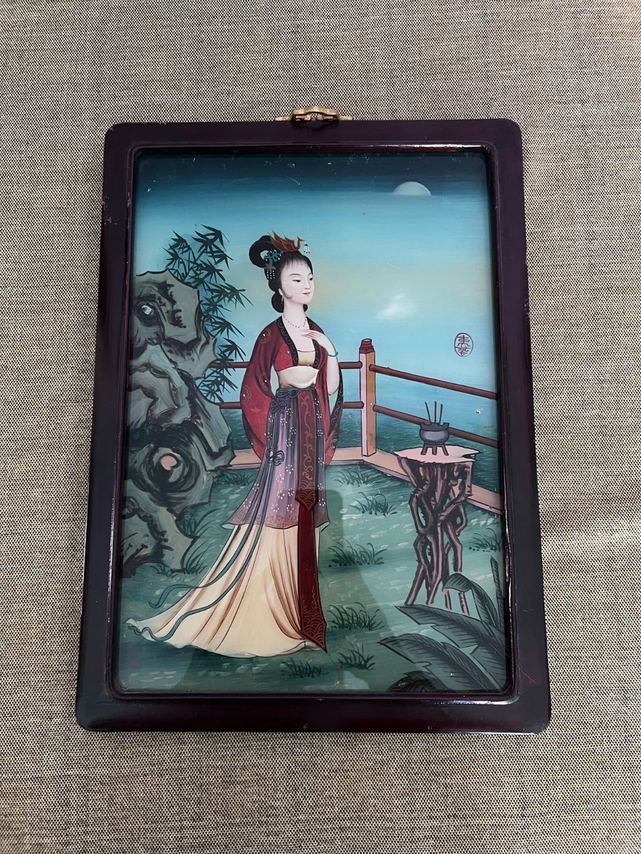 玻璃多色古董原创中国风绘画和卷轴| eBay