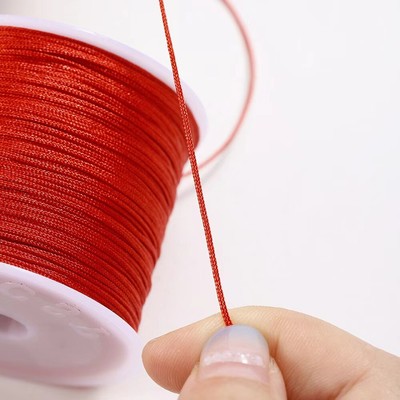 72#Jade thread 0.8mm diameter Red DIY hand string pendants rope beads weaving