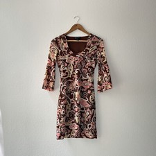 Vintage Y2k 00’s INC International Concepts Brown & Pastel Pink Mini Dress S