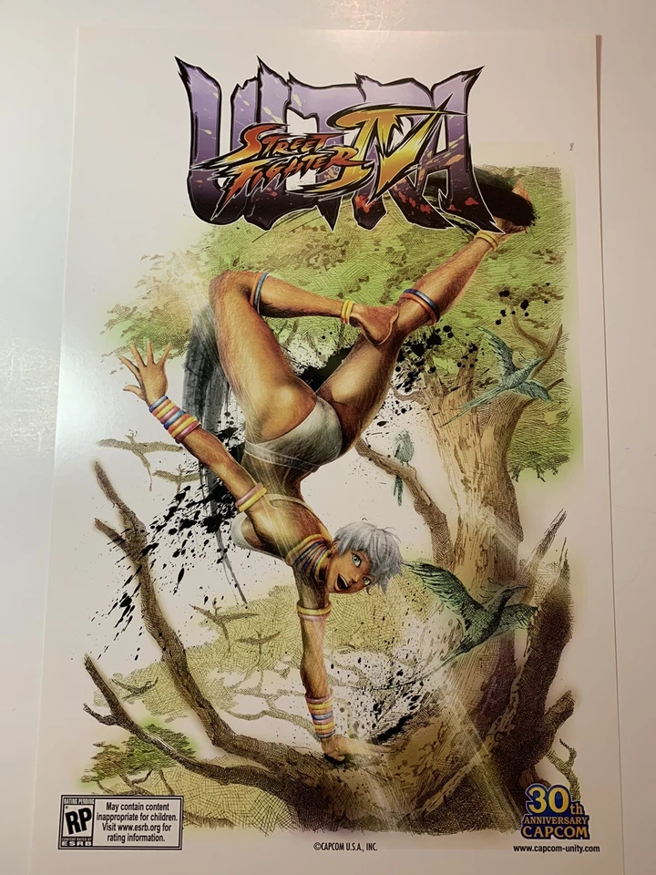 E3 2017 Street Fighter IV Ultra ELENA 11x17 Poster Exclusive Capcom RARE - Image 2 of 2