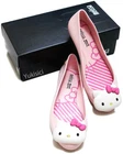 Hello Kitty Melissa Womens Flats Shoes Space Love Kitty Head Pink US7 EUR38 NIB