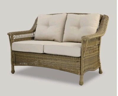 Cambridge All Weather Wicker Loveseat With Cushions Threshold Ebay