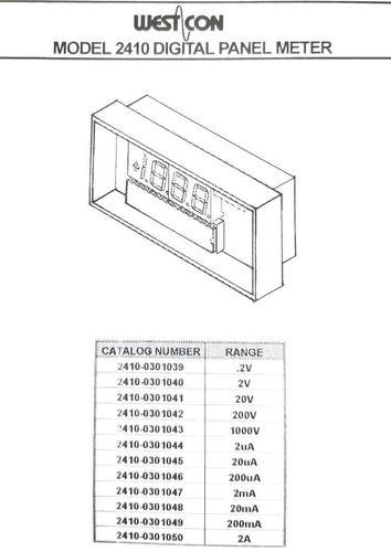 Medidor de panel digital Westcon 2410-0301043 2410 1000V - Imagen 3 de 4