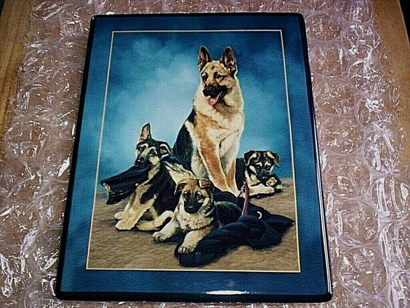 Bradford Exchange German Shepherd Plate THE ROOKIES B1548 by Linda Picken