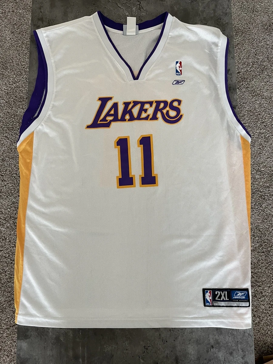 Vintage Reebok KARL MALONE #11 Los Angeles Lakers Jersey Mens Adult XXL  White