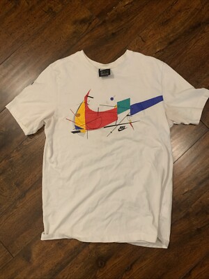white colorful nike shirt