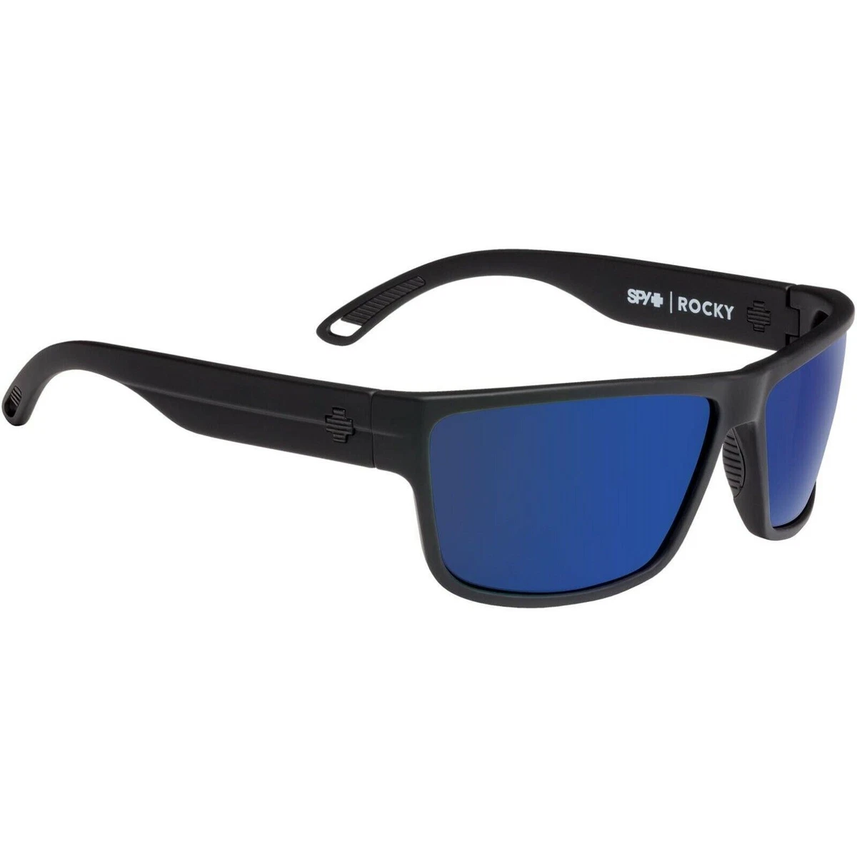 SPY Optic ROCKY Sunglasses Polarized Soft Matte Black Blue