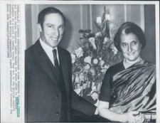 1969 Prime Ministers Pierre Trudeau Canada Indira Gandhi India Press Photo