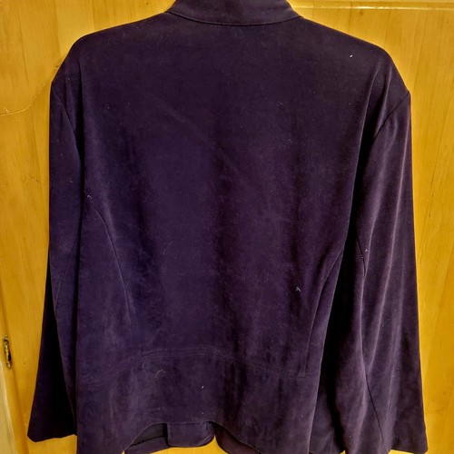 JM Collection Womens 24W Faux Suede Purple Jacket Zip Front NwT - Picture 3 of 6