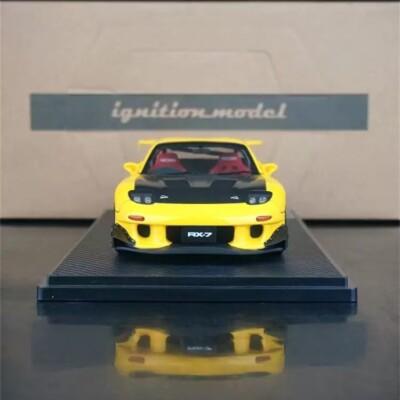 RARE* JDM 1/18 ignition model MAZDA RX-7 FD3S Yellow Carbon Bonnet