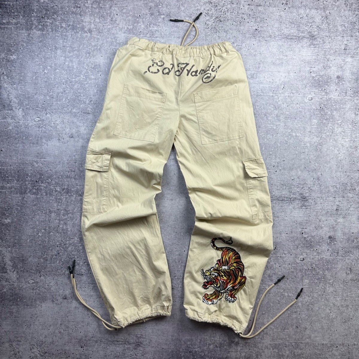 Ed Hardy x Urban Outfiters Parachute Cargo Pants Size XS Y2K