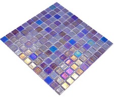 Mosaïque Murale En Pâte De Verre Violette – Carreaux 48x48 Mm, Style Rétro Vintage