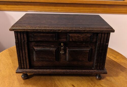 London Leather Vintage Musical Jewelry Box Solid Wood Plays Godfather Theme