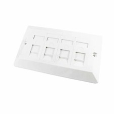 RJ45 Face Plate Wall Socket Cat5e Ethernet Double Gang 4 Port with Keystones
