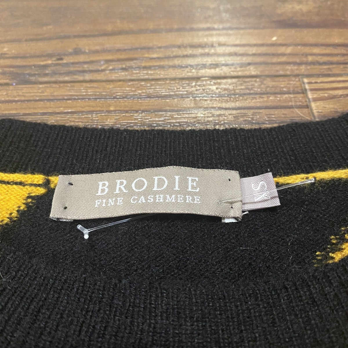 Brodie Fine Cashmere Yellow Orange Black Abstract Zebra Print