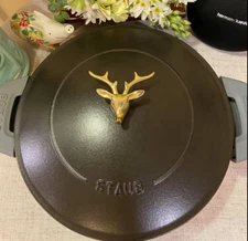 NEW Gold Moose Elk Reindeer Lid Knob Limited Edition works on Le Creuset & Staub