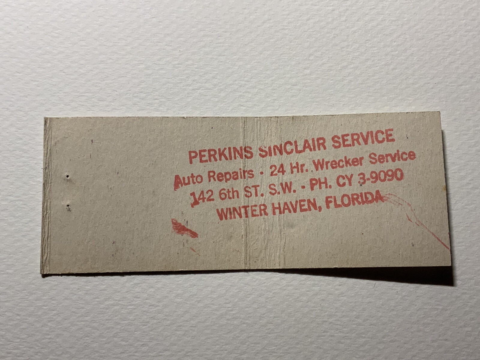 Perkins Sinclair Service Goodyear Tires Winter Haven FL Bobtail Vtg Matchcover eBay