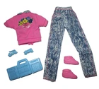 Vintage 1990 Skipper Trendy Teen Jeans Pink Top #774 Mattel Barbie Doll Clothes