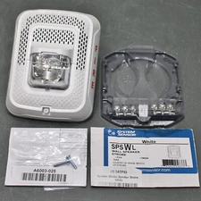 System Sensor Wall Speaker Strobe SPSWL, 12/24V DC, White, Fire Alarm, 86 dBa