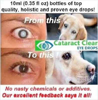 CATARACT CLEAR Cataract eye drops. 2% & 4.2% strength N-Acetyl-Carnosine. For people & pets.